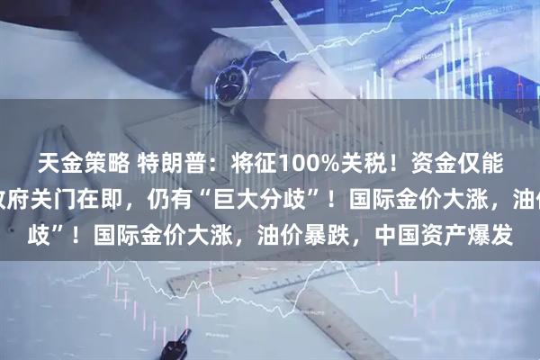 天金策略 特朗普：将征100%关税！资金仅能坚持最后一天，美国政府关门在即，仍有“巨大分歧”！国际金价大涨，油价暴跌，中国资产爆发